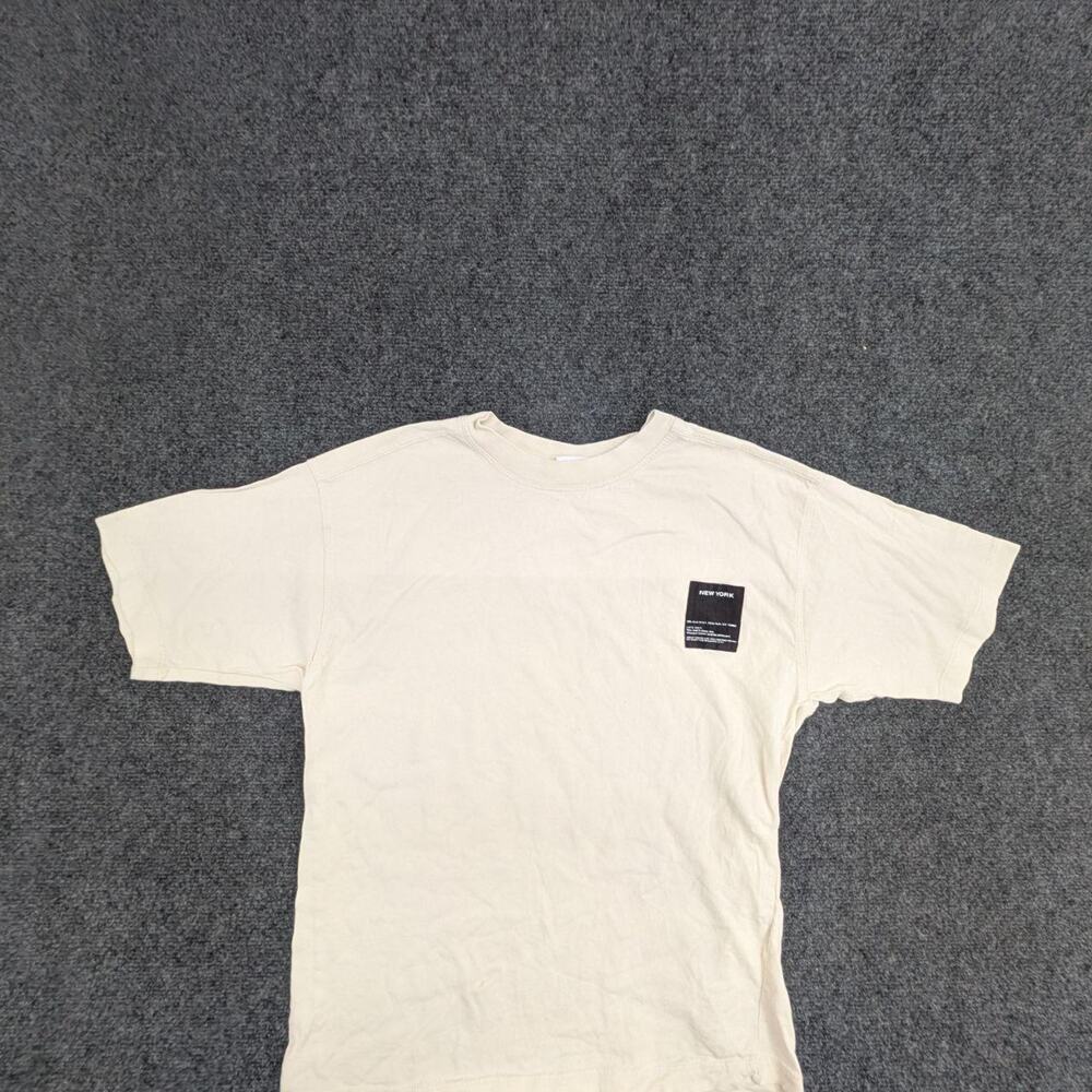 Zara T-Shirt Youth 13-14 Cream Workout Sports Crew Neck Pullover Graphic Tee